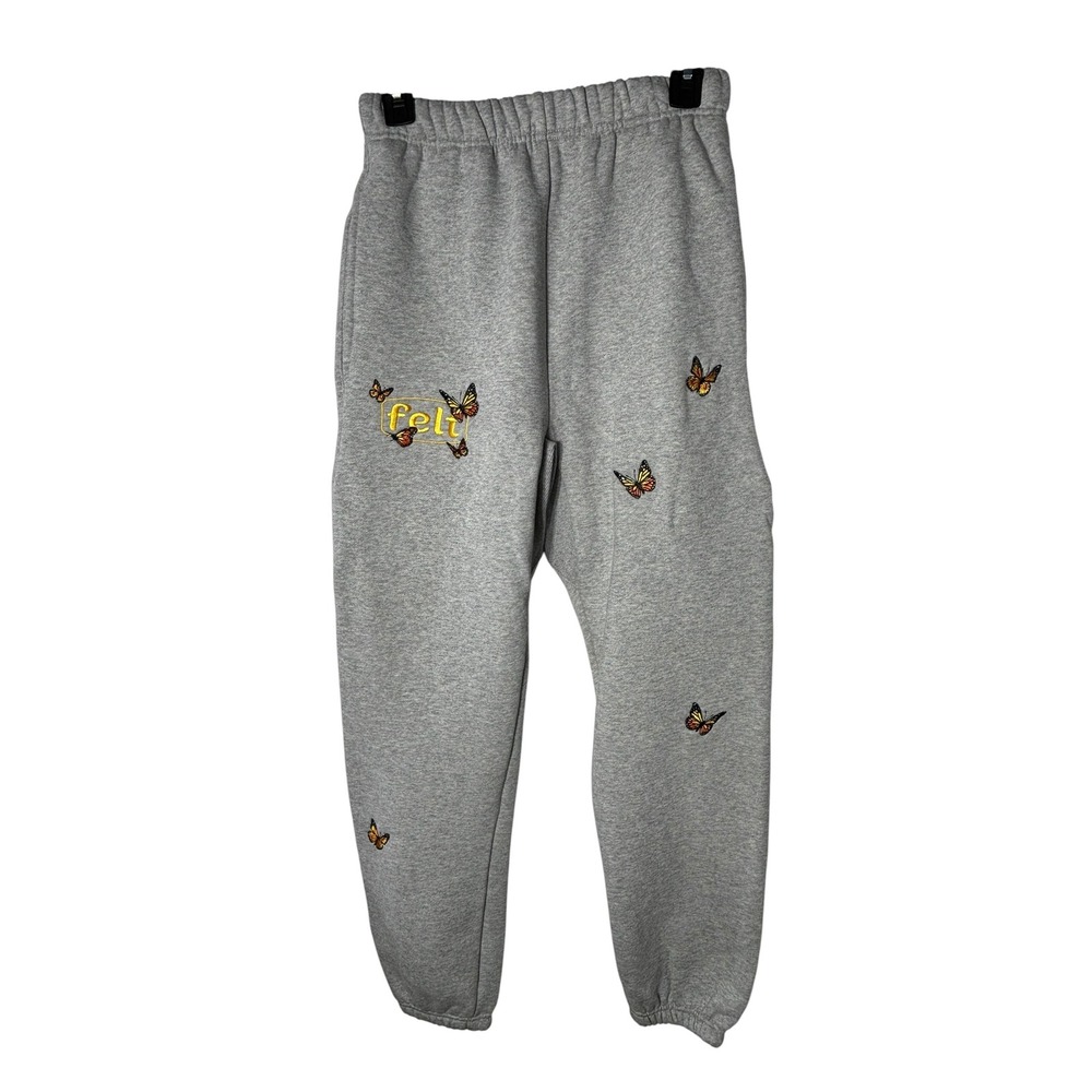 FELT for every living thing sweatpants butterfly embroidered small new lounge